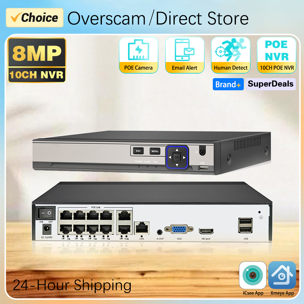 Home Security Recorder - 4K 8MP 10CH Xmeye POE NVR
