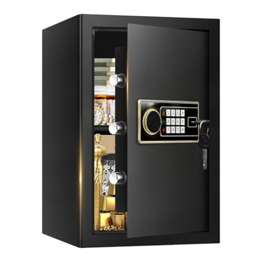 Home Security Keypad - 3.4 Cuft Large Fireproof Safe Box