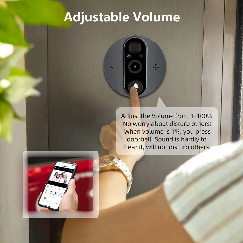 3MP WiFi Smart Tuya Peephole 5 - Home Security Ideas avis et prix