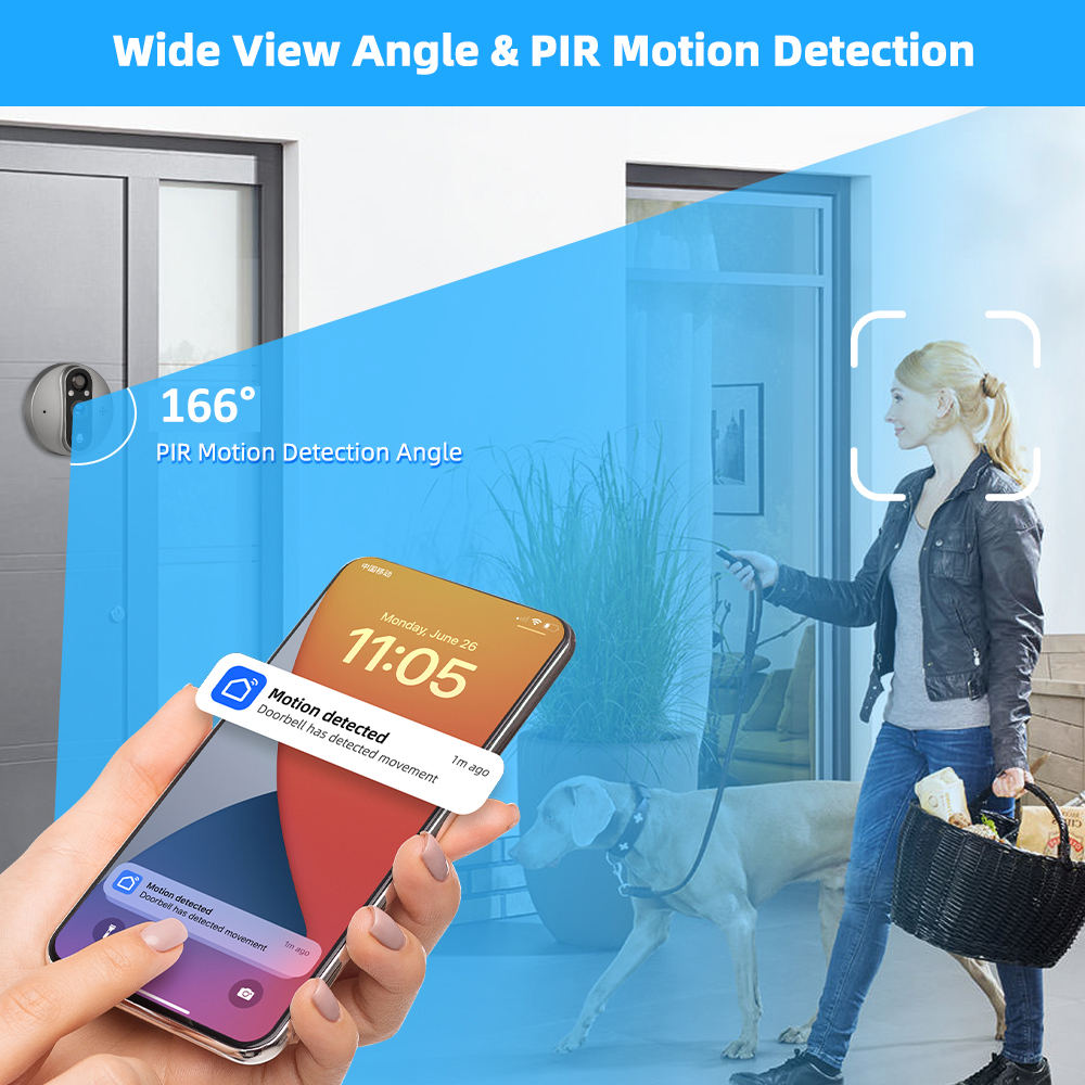 3MP WiFi Smart Tuya Peephole 5 - Home Security Ideas avis et prix