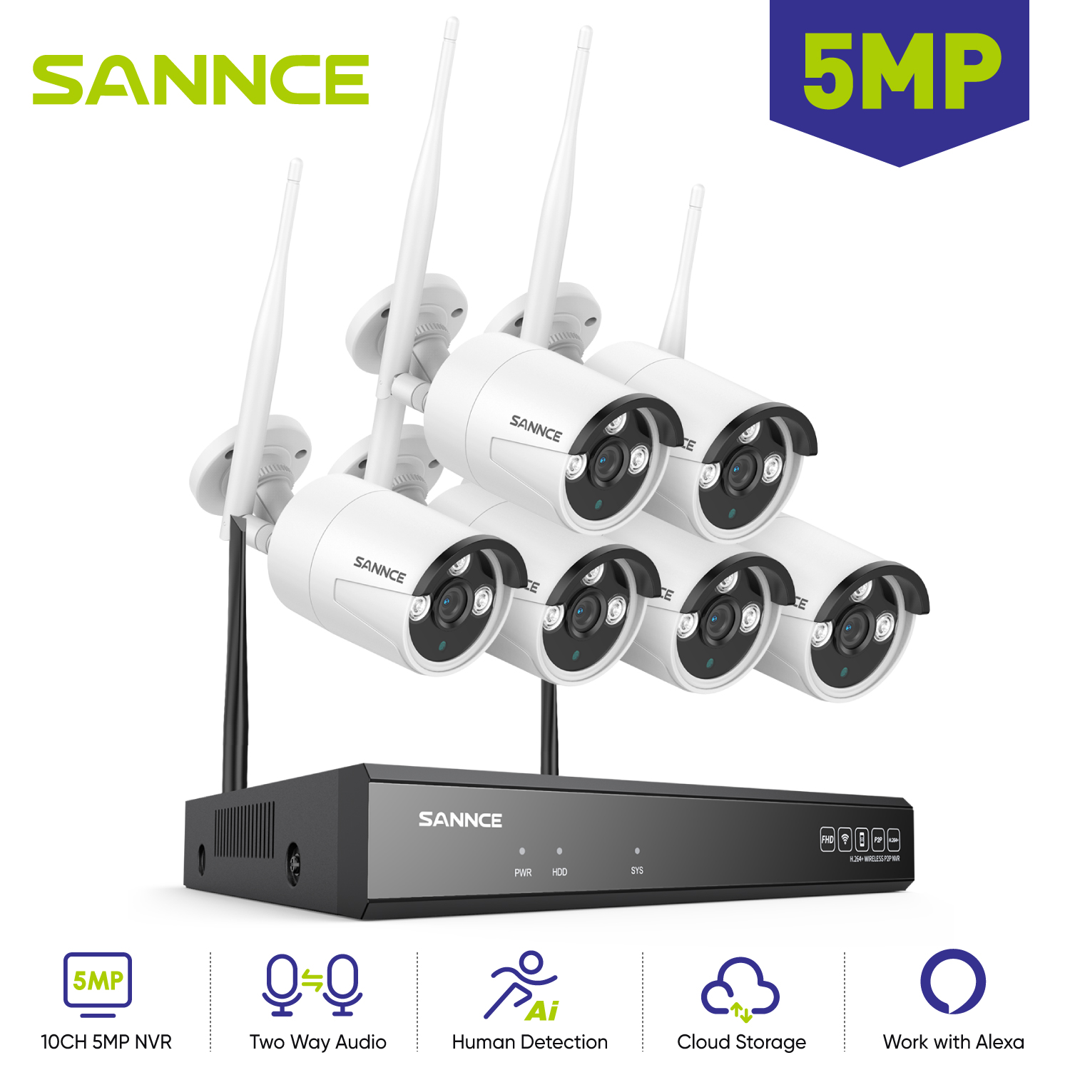 SANNCE 6PCS 5MP Wifi Camera IP - Home Security Wifi Camera avis et prix