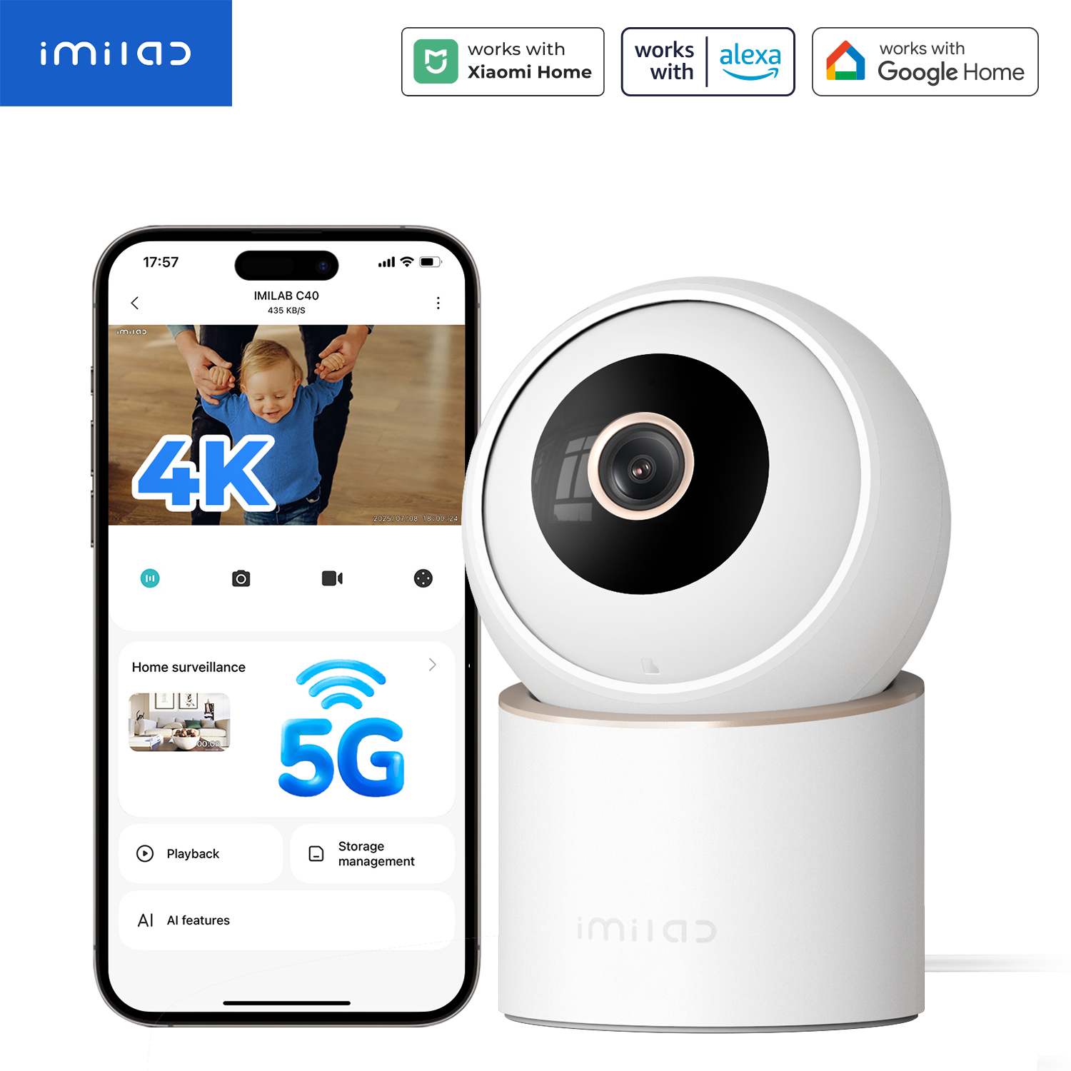 IMILAB C40 Home Security 5G Wi - Xiaomi Home Security 360 avis et prix