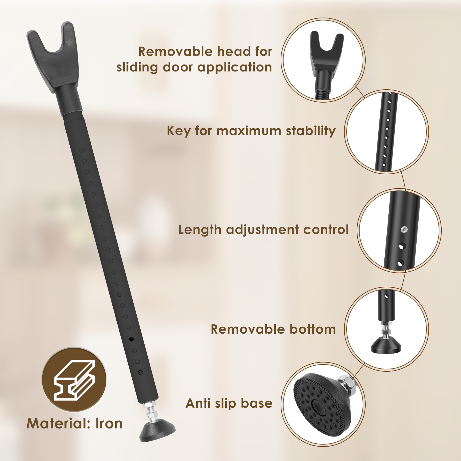Door Security Bar 44-55 Inch A - Home Security Jammers avis et prix