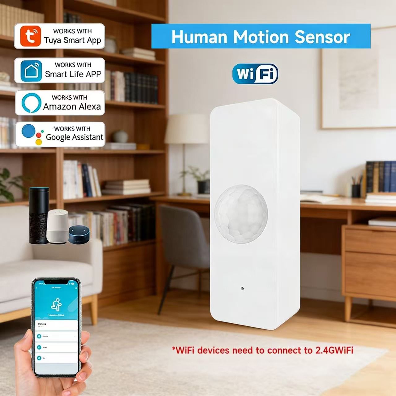 WiFi Smart PIR Motion Sensor T - Home Security Alarm System avis et prix
