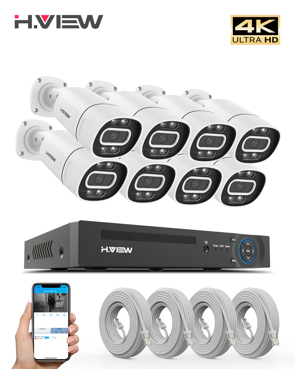 H.View 4K 5Mp 8Mp poe Cctv Sec - Home Security Ideas avis et prix
