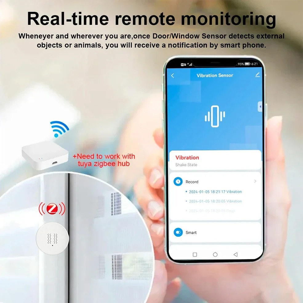 Tuya ZigBee Smart Vibration &  - Home Security Alarm System avis et prix