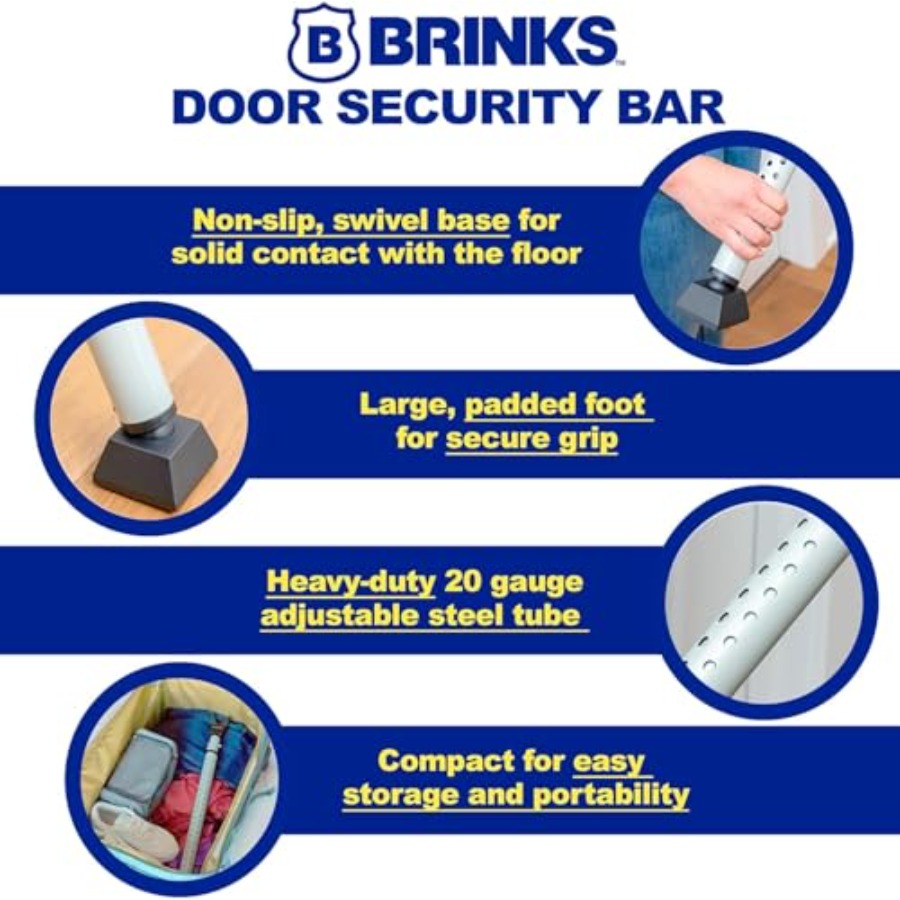 Door Security Bar - Adjustable - Home Security Jammers avis et prix