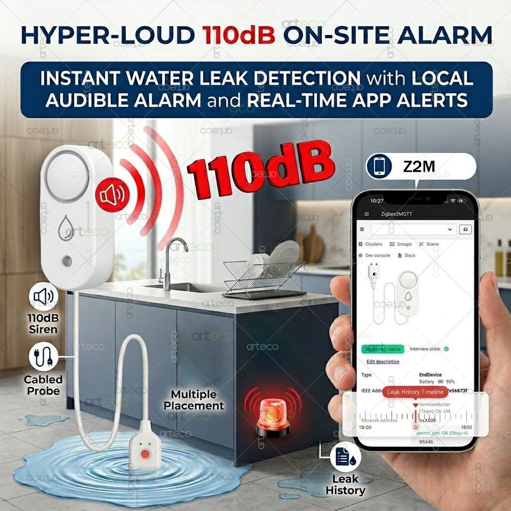 Zigbee Water Leak Detector Sma - Home Security Technology avis et prix