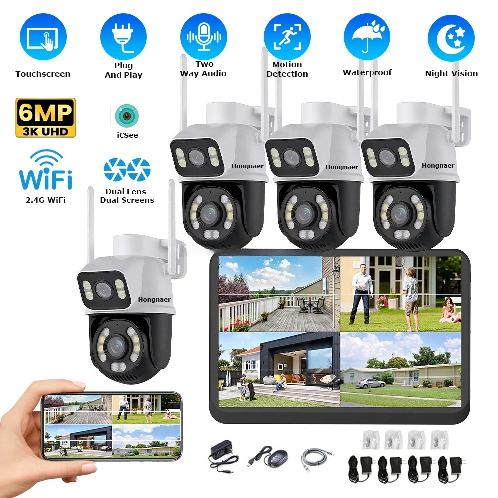 Hongnaer 6MP 4CH Dual Lens Hom - Home Security And Camera Systems avis et prix