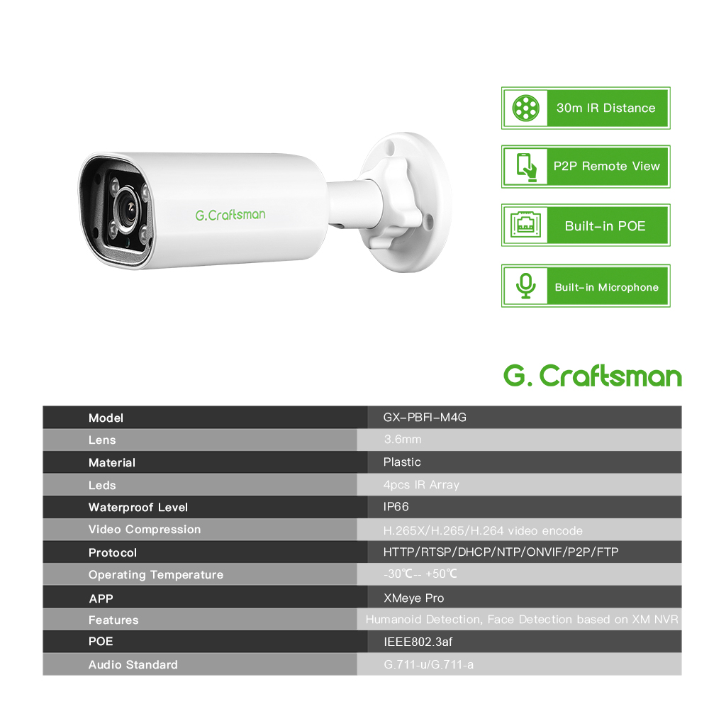 C GC PB 4MP POE IP Camera,Buil - Home Security Ideas avis et prix