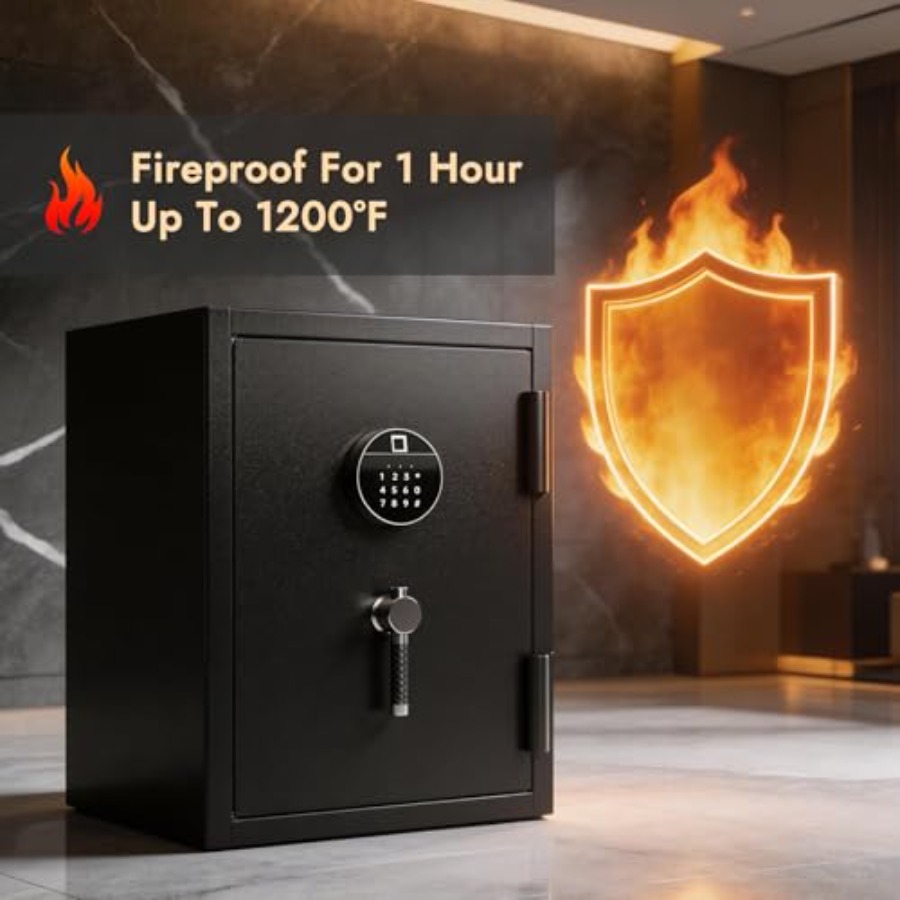 Biometric Fireproof Safe Box f - Home Security Keypad avis et prix