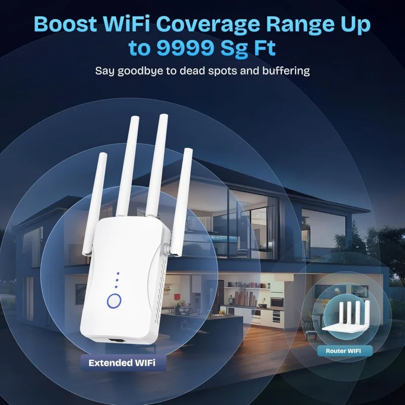 2.4G/5GHz Dual Band WiFi Repea - Home Security Wireless avis et prix