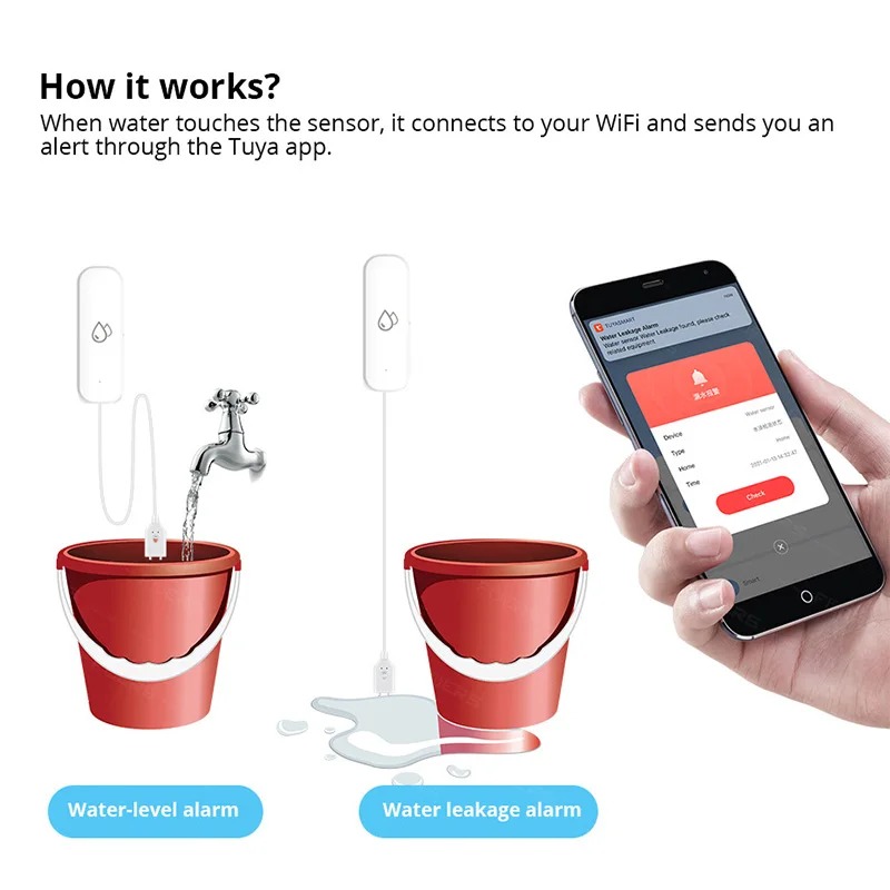Smart Home Zigbee Water Leak D - Home Security Alarm System avis et prix